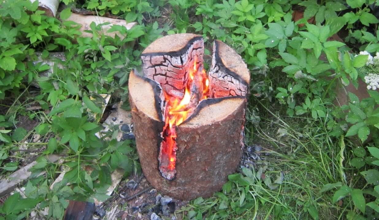 Как сделать своими руками табуретку при помощи огня