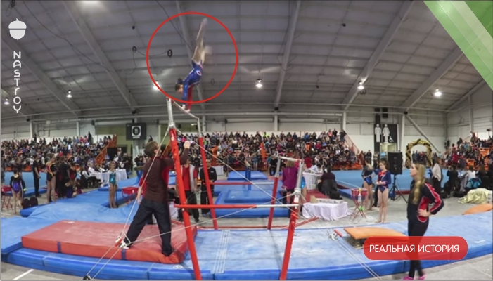 Она в надежных руках! Тренер спас гимнастку от страшной травмы. Это видео бьет рекорды Youtube!