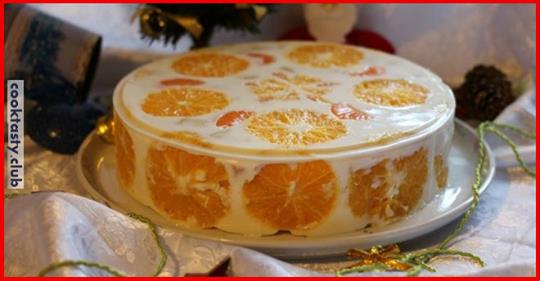 Желейный торт с фруктами «Новогодний»
