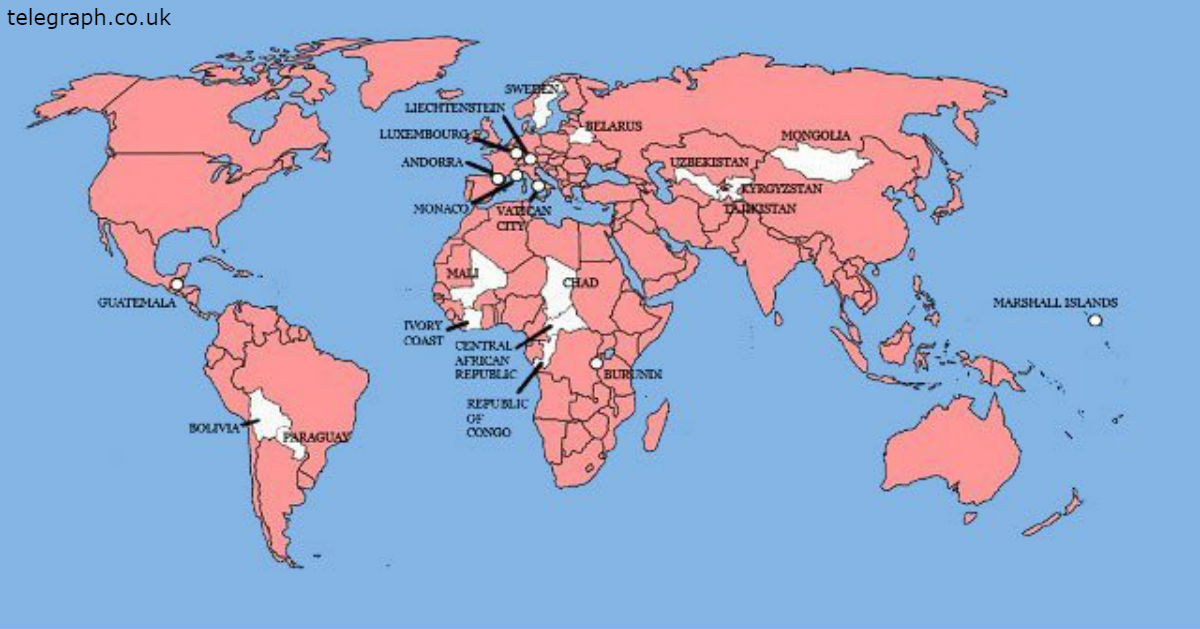 Вот карта всех стран, куда раньше вторгалась Великобритания