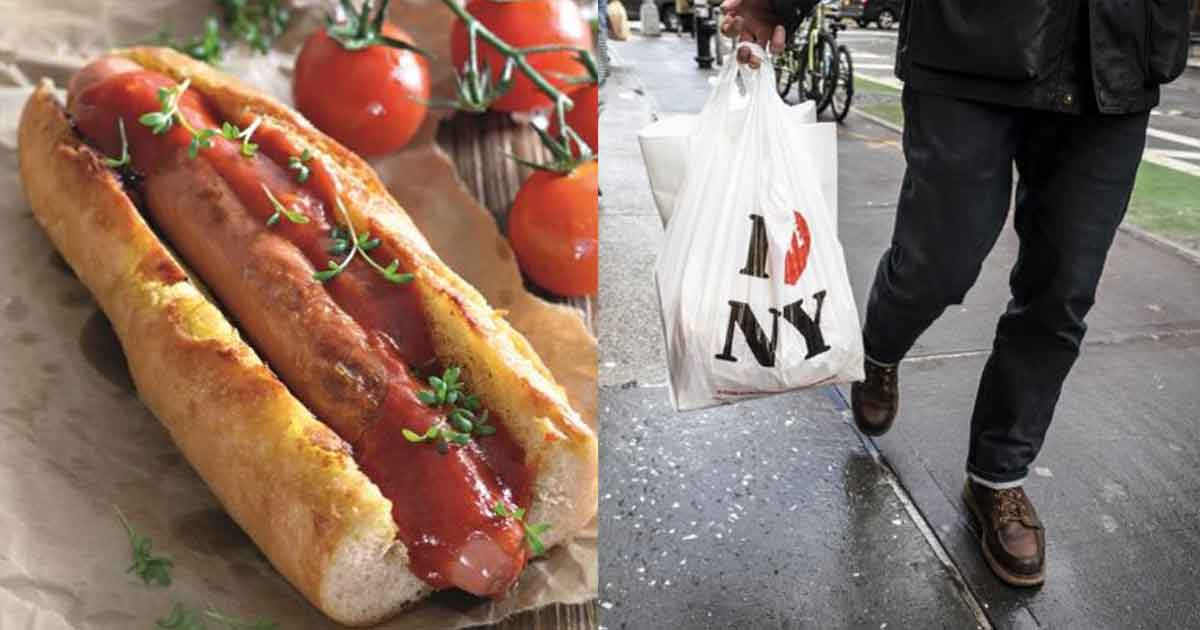 В Нью-Йорке запретили пластиковые пакеты и хот-доги