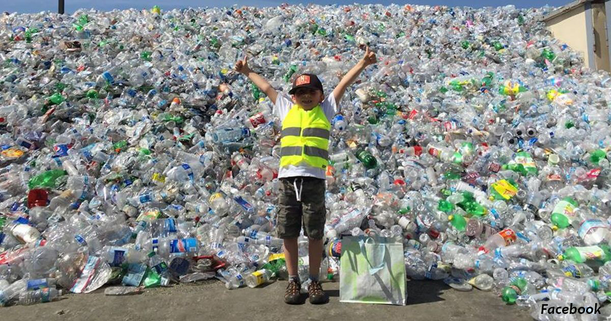 ″Животные должны жить″: 9 летний мальчик собрал 500 000 бутылок, чтобы спасти планету