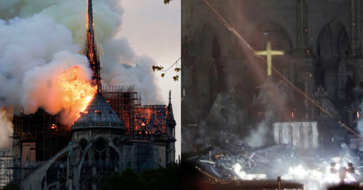 Чудо: Алтарь и крест Нотр-Дама остались нетронутыми после пожара