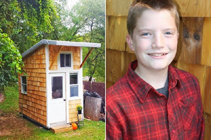 В крохотном домике, построенном 13 летним мальчиком, есть все необходимое: фото