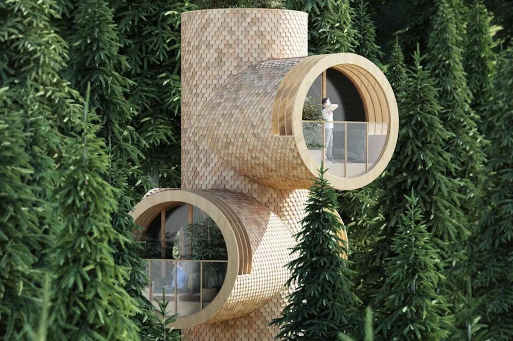 Современный домик на дереве: студия Precht разработала комфортабельные модульные дома, которые отлично вписываются в природный пейзаж