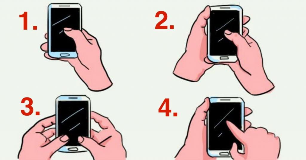 Как мы держим телефон прямо сейчас? Есть четыре основных способа и каждый из них соответствует характеру человека