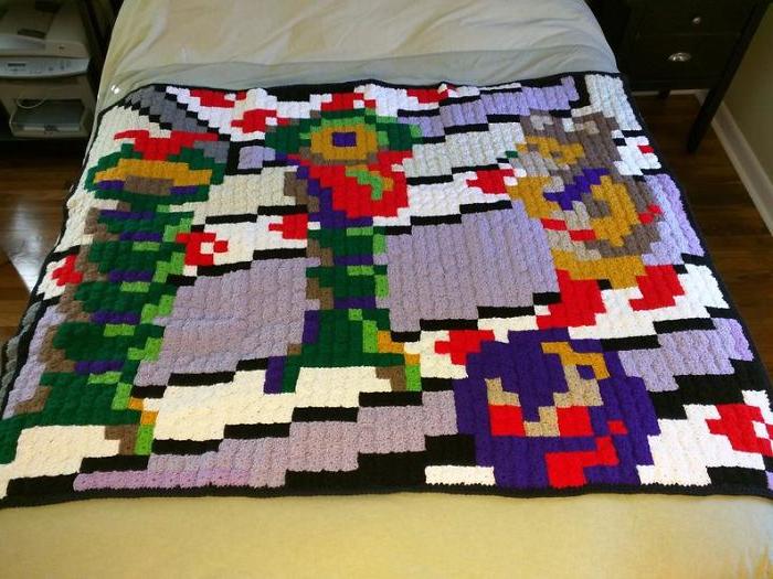 Пожилая женщина создает уникальные одеяла ручной работы в стиле классических видео-игр (фото)