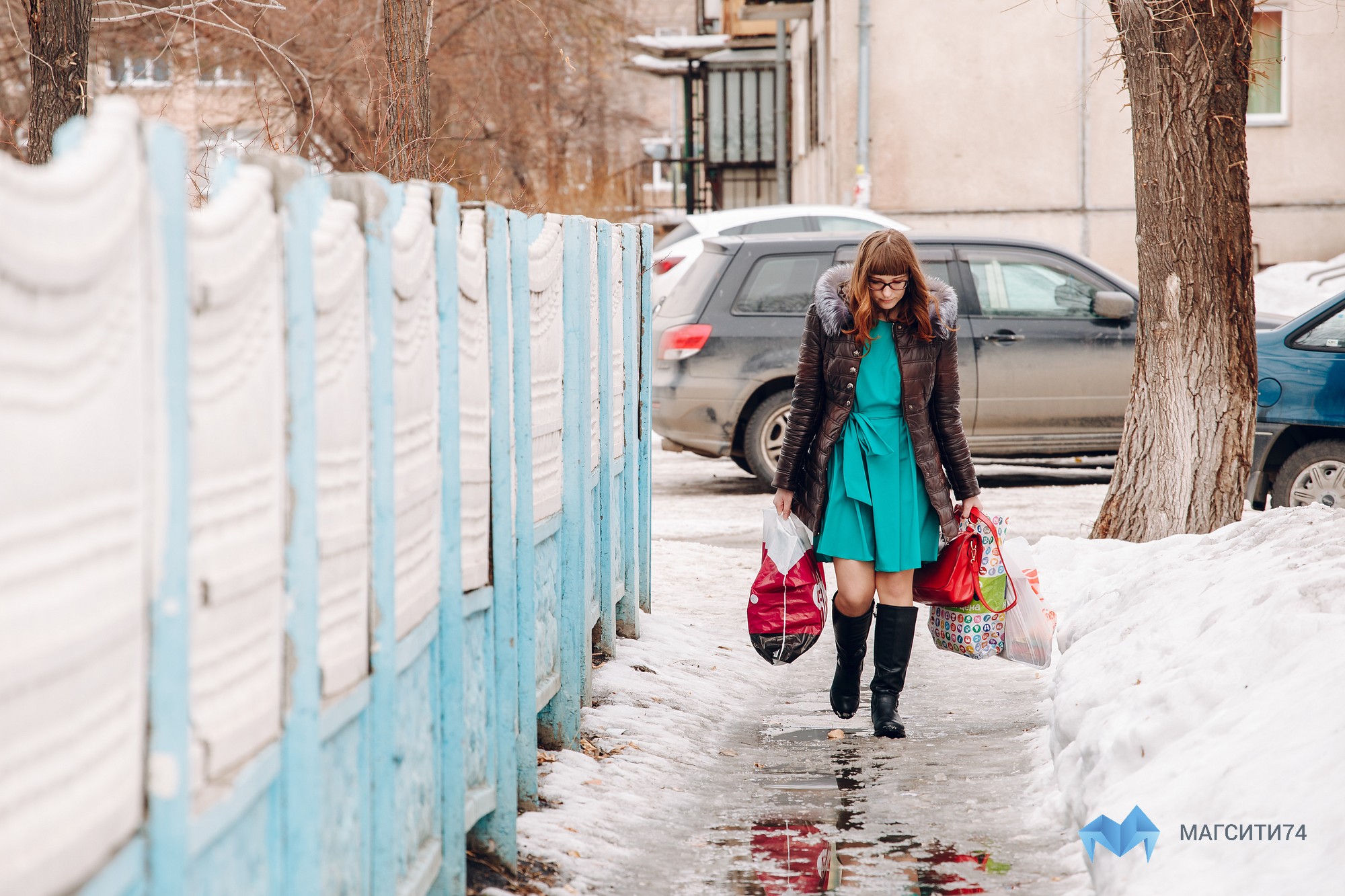 Фотосессия на улице зимой в городе