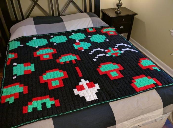 Пожилая женщина создает уникальные одеяла ручной работы в стиле классических видео-игр (фото)