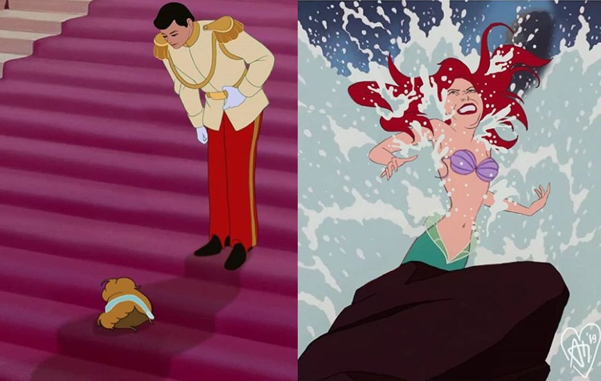 Художник показал, какой была бы жизнь принцесс Disney, если бы они больше п...