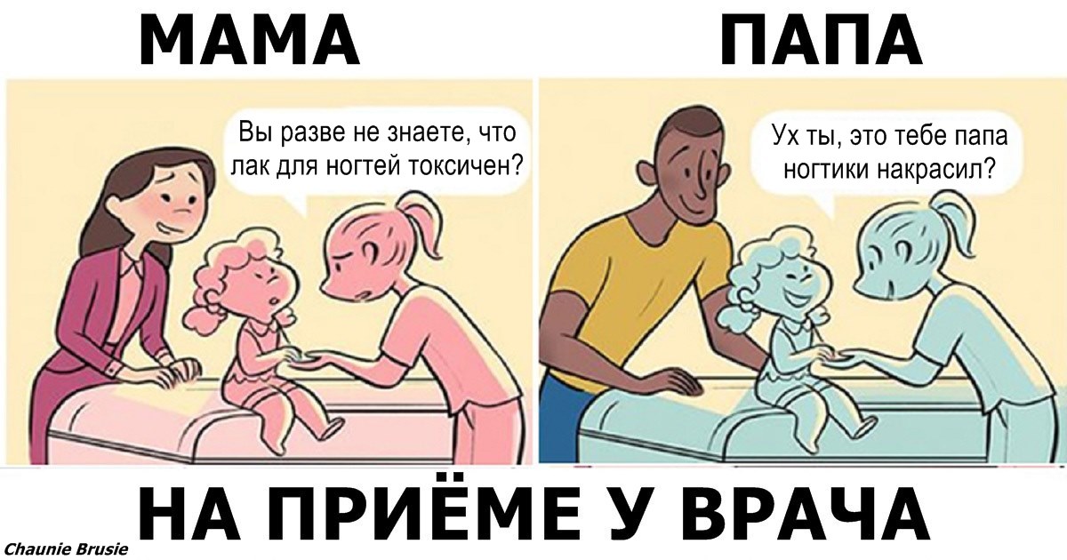 5 картинок, которые показывают, насколько разное отношение к мамам и папам