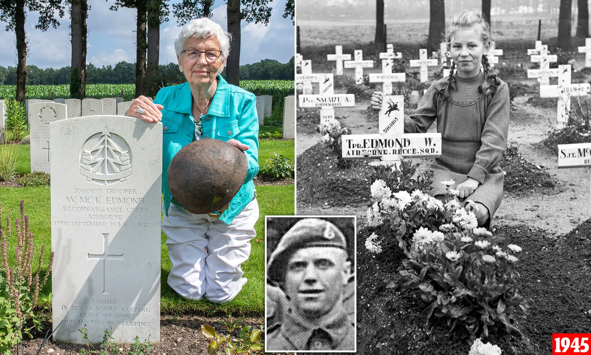 Женщина 75 лет ухаживает за могилой солдата, который когда то спас ее деревню от нацистов