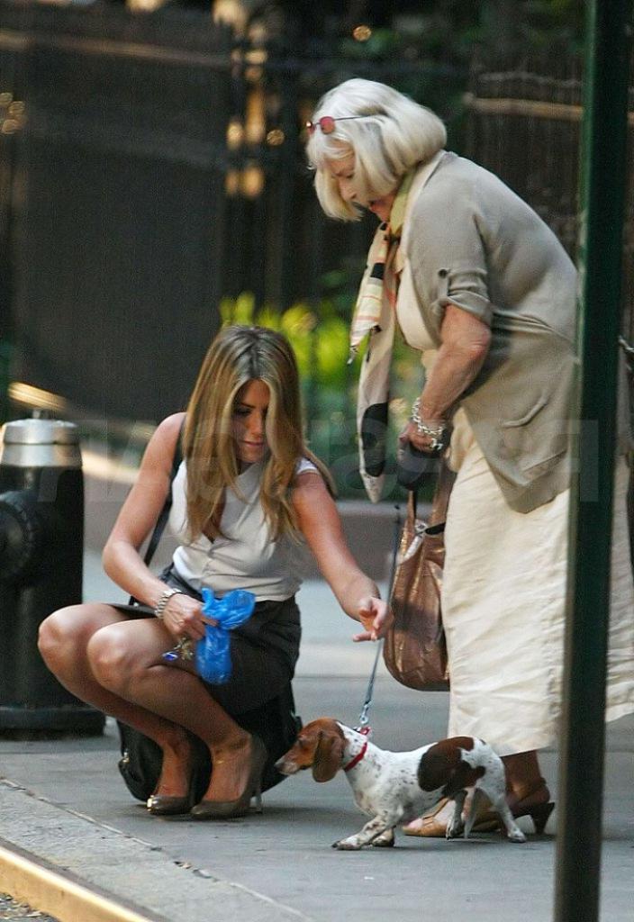 Звезды, которых  застукали  за добрыми делами: Дженнифер Энистон помогла старушке убрать за собакой, а Леди Гага подарила розу бездомному