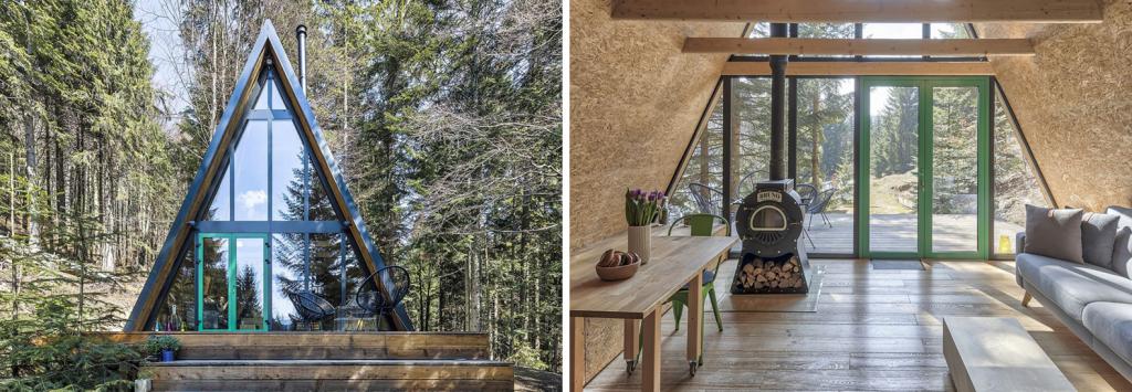 Деревянная хижина 70-х годов переделана в очаровательный домик для отдыха в лесу: фото