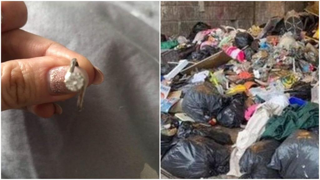 Женщина случайно выбросила бриллиантовое кольцо стоимостью 3000 £ в мусор: мужу потребовалось четыре часа, чтобы найти его