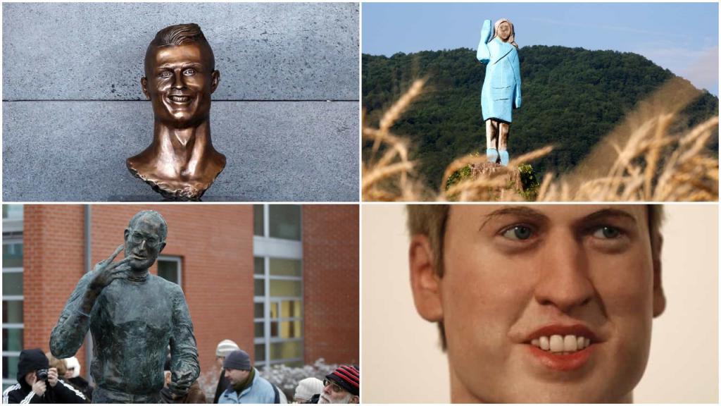 Мелания Трамп, Стив Джобс, Роналдо: самые причудливые памятники знаменитостям из различных материалов