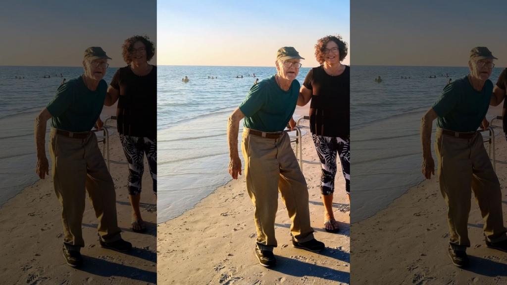 Подарок на 93-летие: на свой день рождения мужчина захотел первый раз искупаться в море