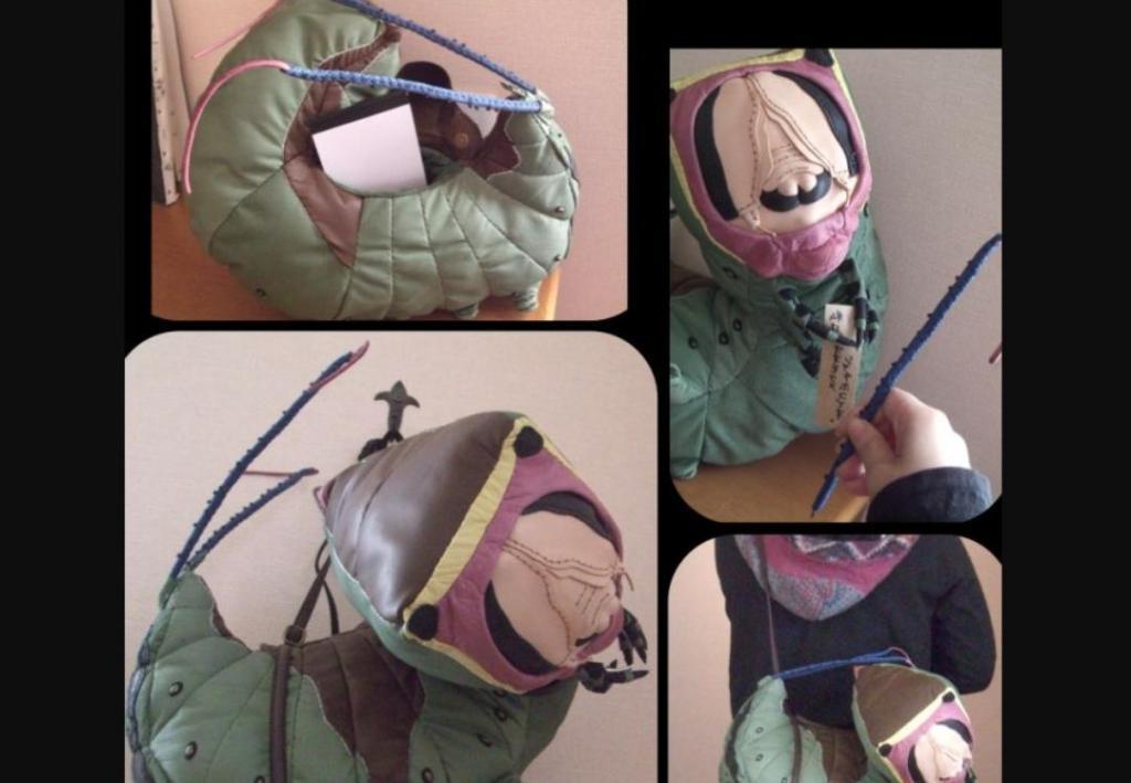 Японский модельер создает необычные сумки, вдохновляясь гусеницами и жуками (фото)