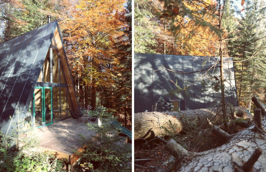 Деревянная хижина 70-х годов переделана в очаровательный домик для отдыха в лесу: фото