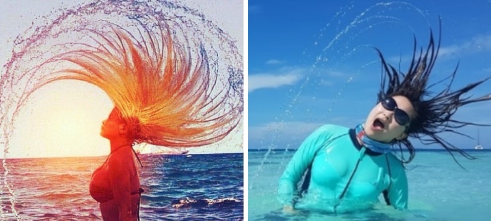 Жена мечтала выставить в Instagram крутые фото  волосы в воде , но муж не стал потакать капризам жены и показал реальные кадры