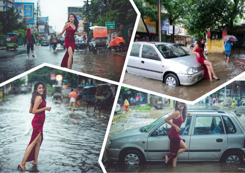 Фотосессия студентки на улицах затопленного индийского города разделила пользователей соцсетей на два лагеря