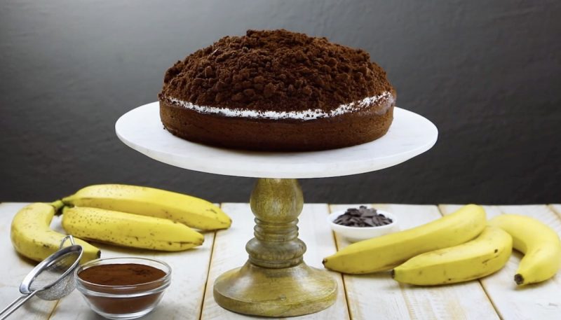 Нежный шоколадно-банановый торт 
