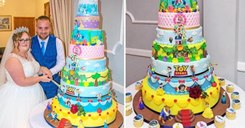 Пара заказала на свадьбу торт, который стал бы прекрасным украшением детского праздника: пекари работали над ним 22 часа