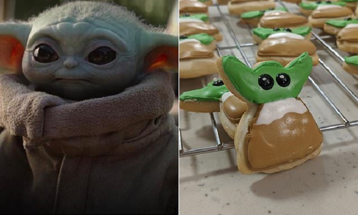 Как сделать печенье Baby Yoda с помощью формочки для печенья