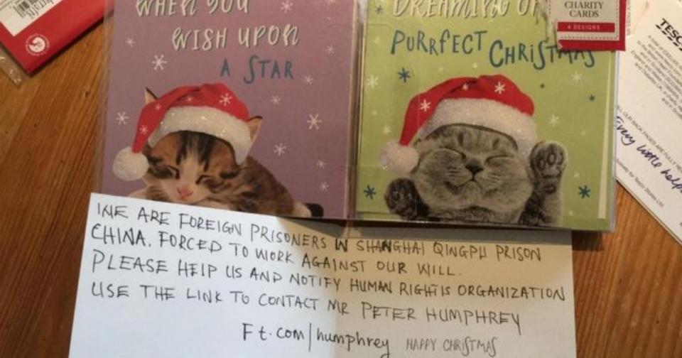 Школьница из Лондона получила странное послание в рождественской открытке. Ей написали заключенные из Китая