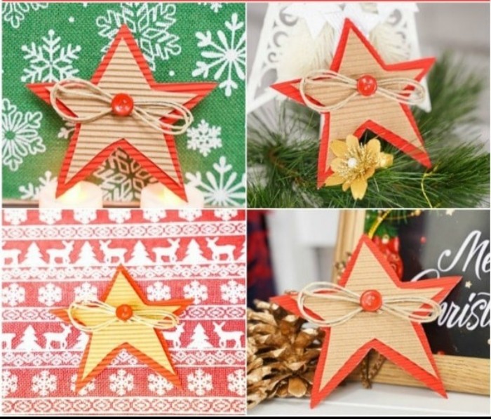 Немного картона, ниток и клея - получилась рождественская звезда! Украшение из картона - отличное дополнение к праздничному декору