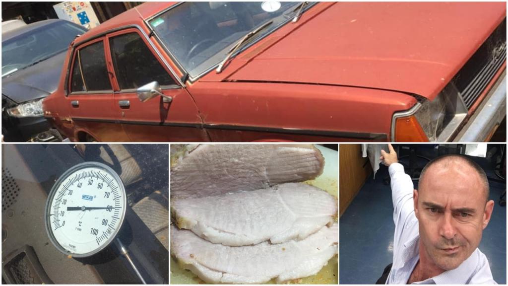 Австралиец приготовил жаркое из свинины, используя солнце, автомобиль и форму для выпечки