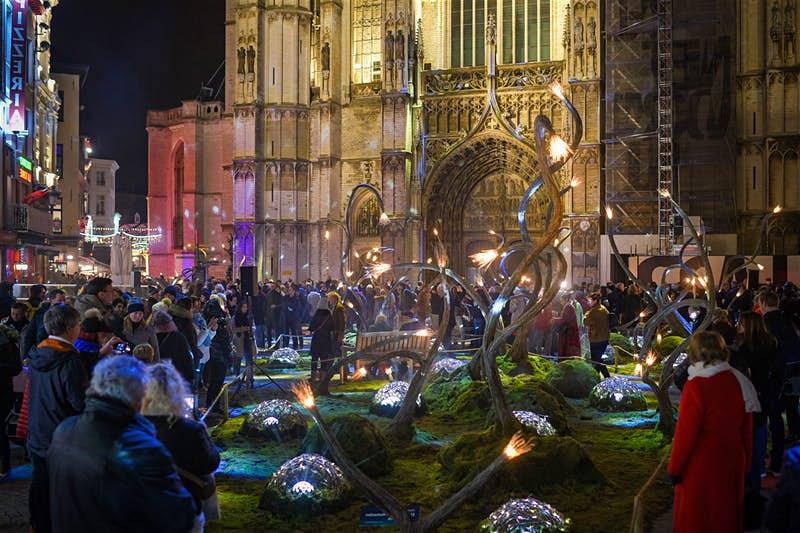 Главной достопримечательностью фестиваля «Зима в Антверпене» в этом году стал сказочный зимний лес (фото)