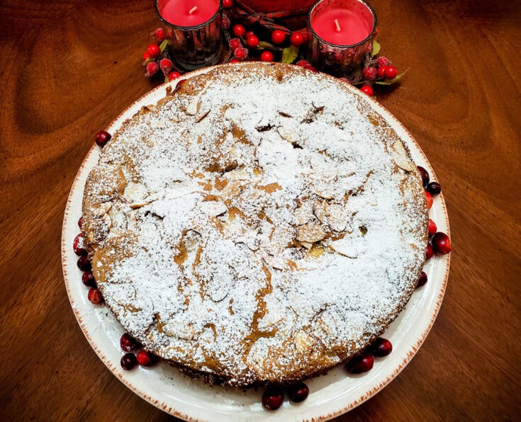 Вкусный клюквенно яблочный пирог с миндалем   лучшее угощение для гостей (рецепт)
