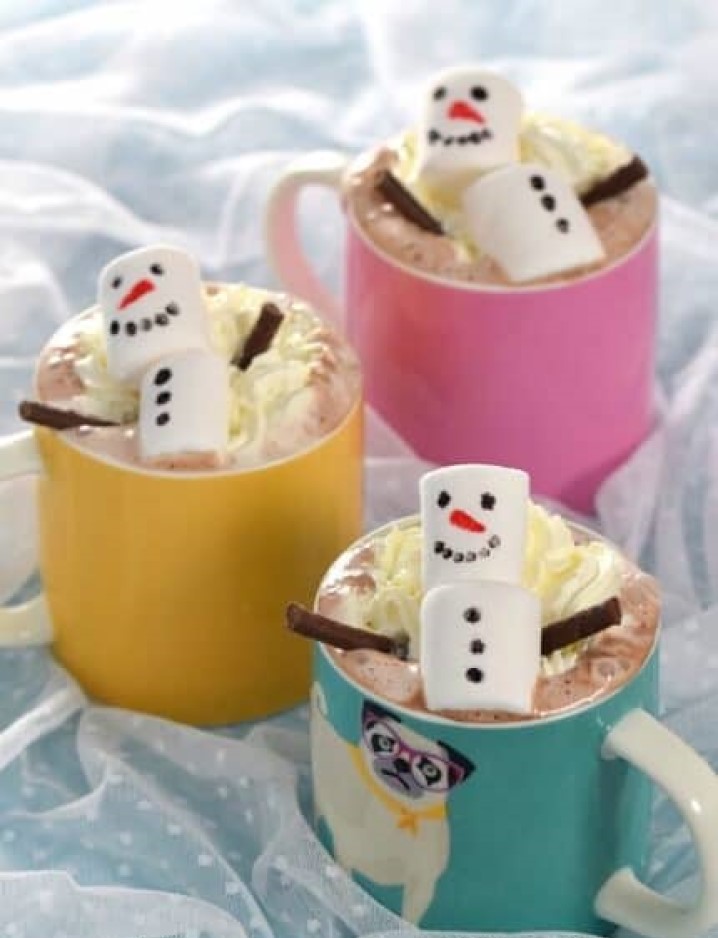 Новогодний горячий шоколад  Тающие снеговики : рецепт, который понравится и взрослым, и детям