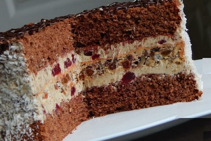 Торт  Импровизация  с изюмом   изысканный десерт с простым рецептом