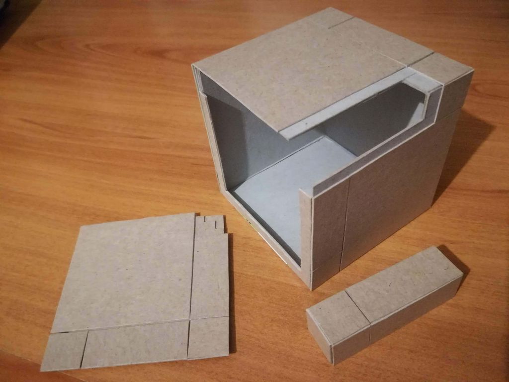 Самодельный бокс. Коробочка с секретом. Коробочка из картона. Картонная коробка с секретом. Ящик из картона.