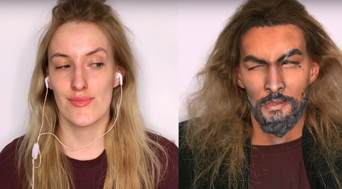 Девушка с помощью макияжа превращает себя в любую знаменитость (видео)