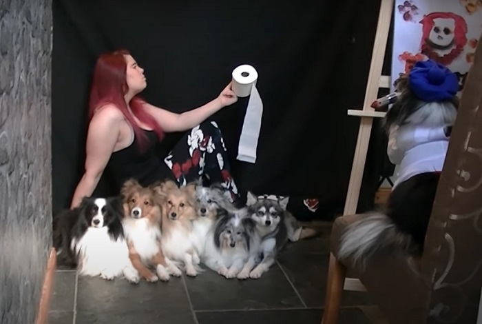Карантин с лохматой компанией: девушка весело проводит время в самоизоляции вместе со своими собаками (видео)