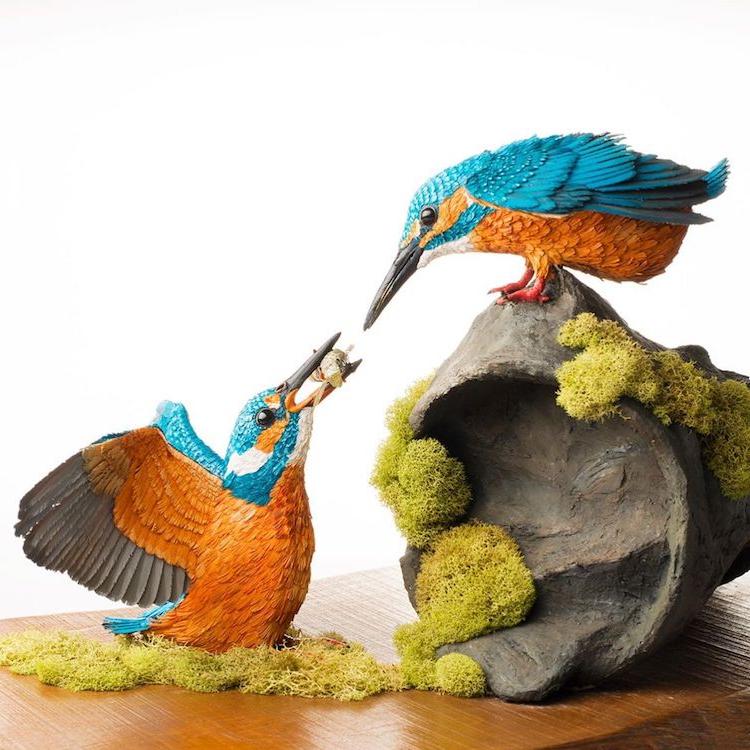 Художница создает из бумаги реалистичные скульптуры птиц (фото)