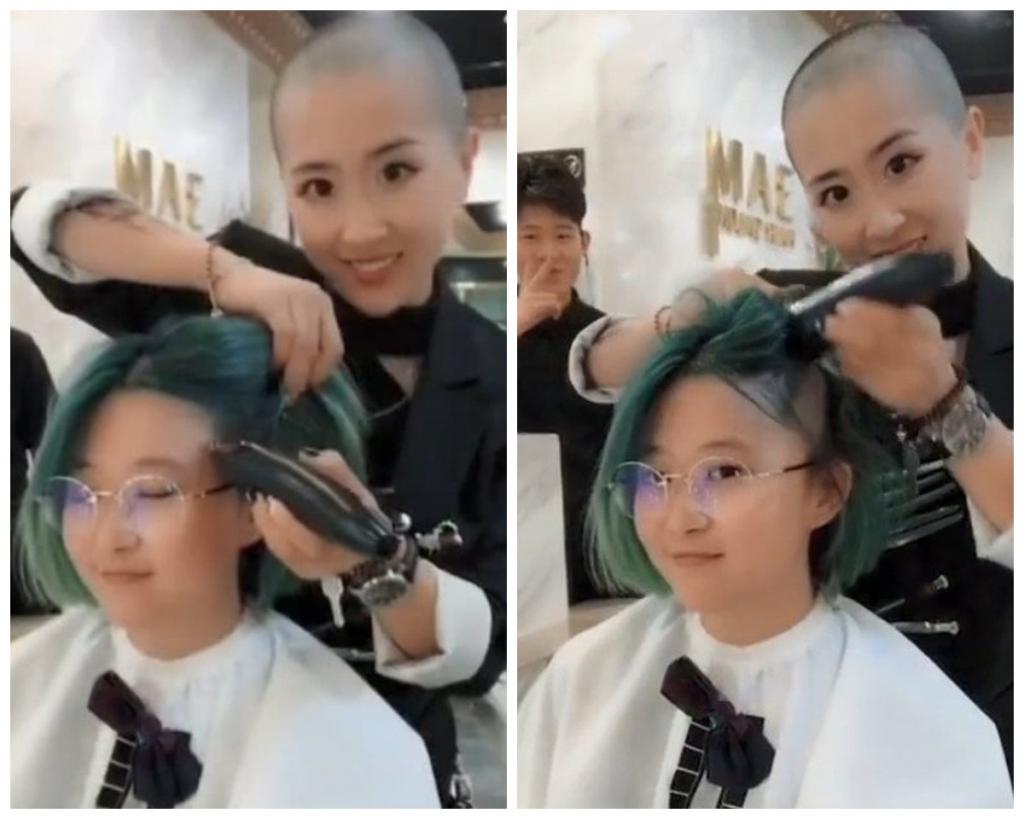 Девушка решила побрить голову, парикмахера выбрала не случайно. Фото новой  прически | Lifestyle | Селдон Новости