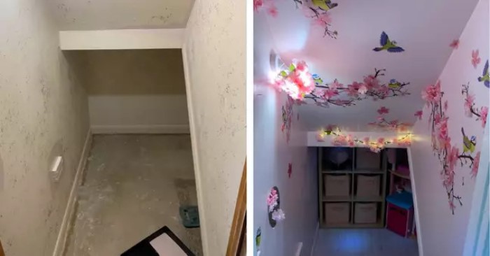 До и после: женщина создала потрясающую игровую зону для своей дочери, переделав пространство под лестницей