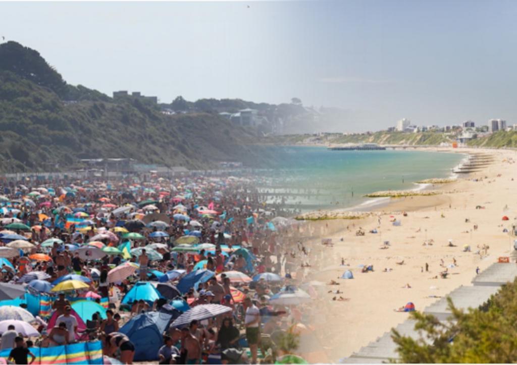 Игнорируя вторую волну пандемии: в Великобритании тысячи людей стекаются на пляж, позабыв все правила