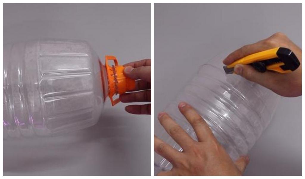 Вьентамец разрезал пластиковую бутылку на 3 части и показал, куда использовал каждую из них