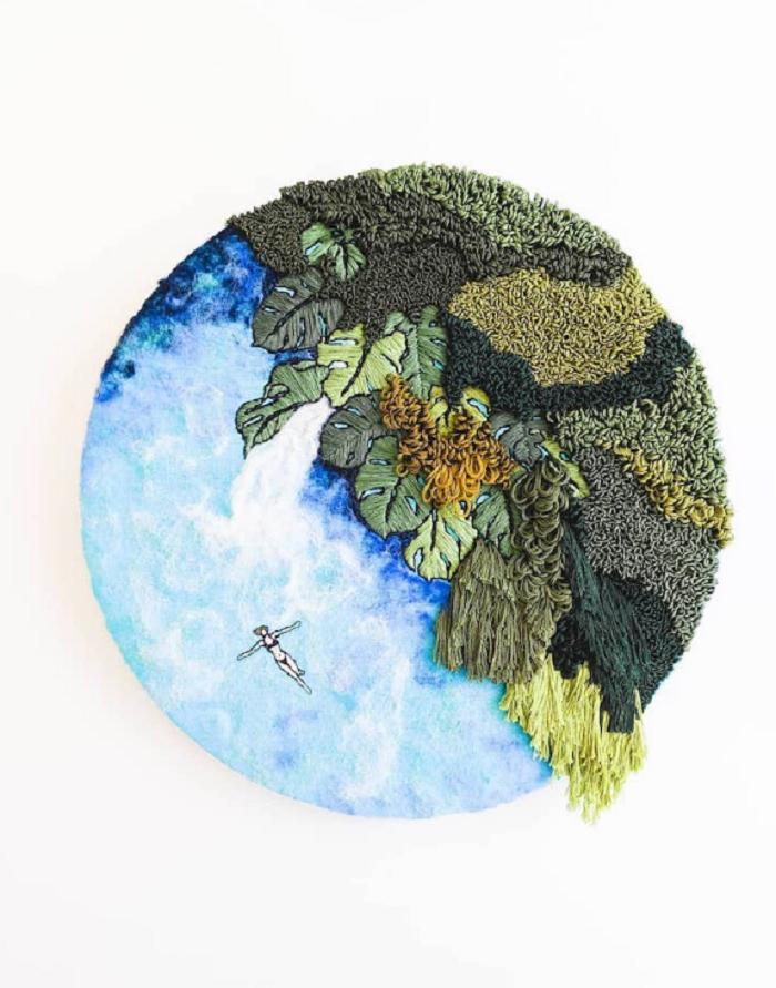 Идеалистические пейзажи в невероятных 3D-картинах ручной вышивки от Фенни Сутер