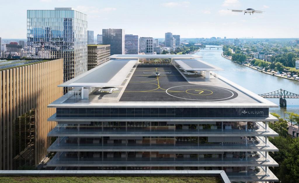 Стартап летающих такси Lilium проложил дорогу новой архитектуре: дизайн для городских вертипортов
