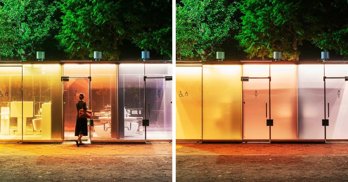 В Токио установили прозрачные туалеты с умным стеклом. Люди гордятся технологией, но боятся, что она даст сбой