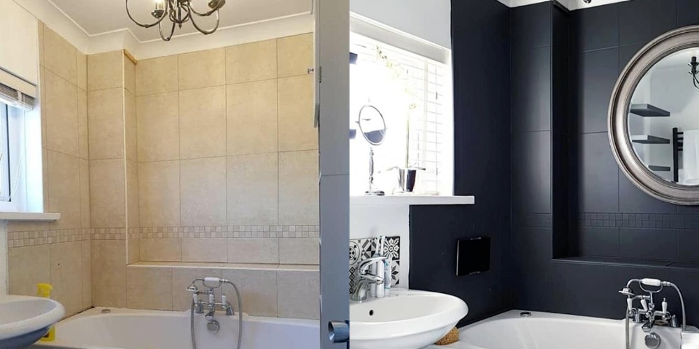 Старая ванная в бежевых тонах преобразилась до неузнаваемости, когда женщина покрасила стены (фото до и после)