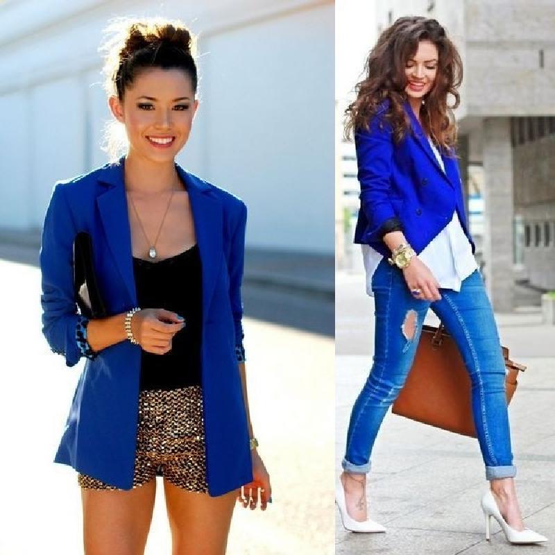 Сочетание с голубым пиджаком женские