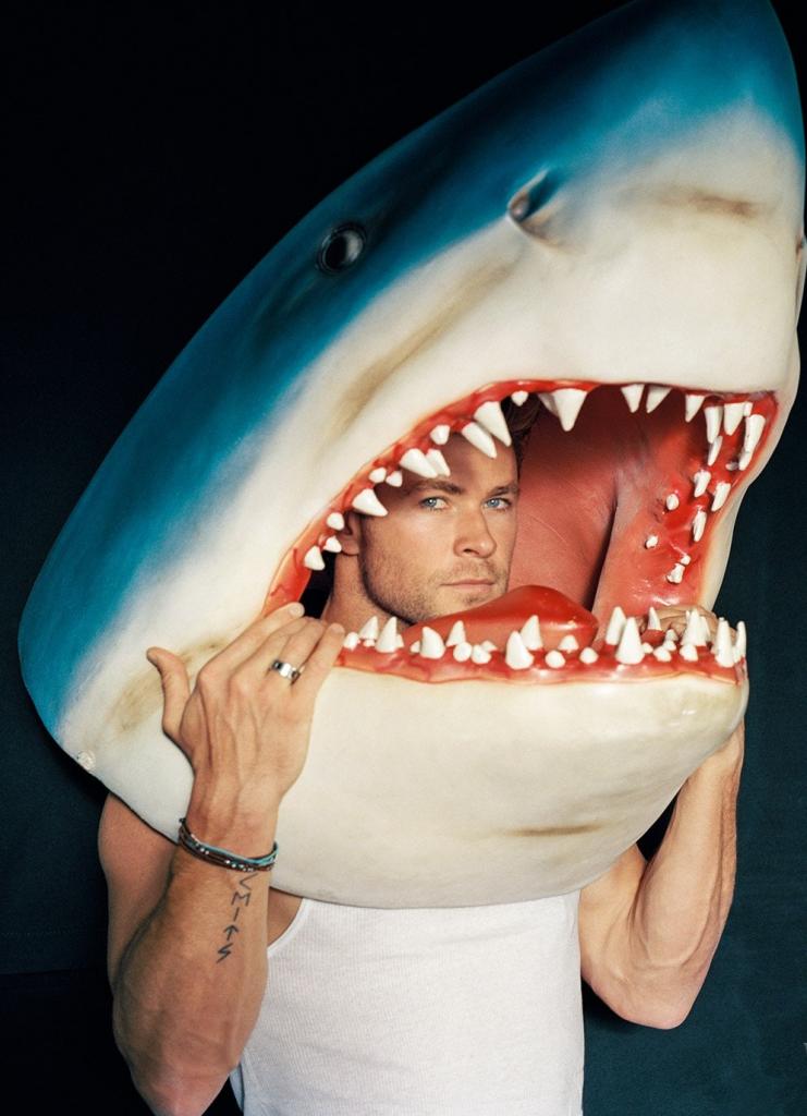 В родной Австралии Крис Хемсворт “подписался” на необычный проект: в новом фильме актер проверит, как человек и акулы могут взаимодействовать