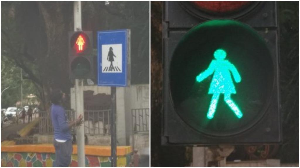 Мумбаи: изображения пешеходов-женщин на светофорах для продвижения равенства